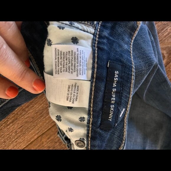 - lucky brand SASHA SUPER SKINNY jeans ripped size 26 - Picture 7 of 8